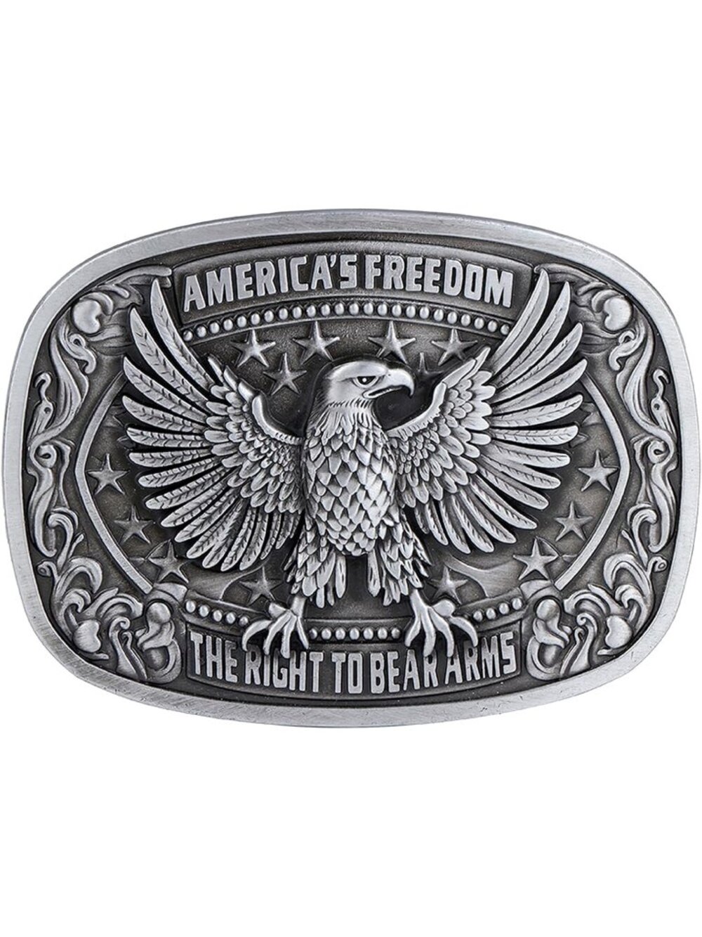 Unisex Silver Eagle Flower Vintage Poker Cowboy Texas Rodeo Belt Buckle